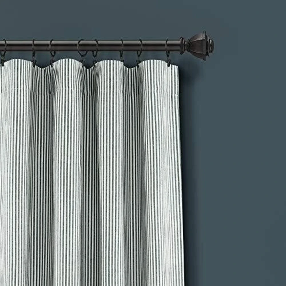 Lush Decor Vintage Stripe Yarn Dyed Cotton Window Curtain Panel Pair 80